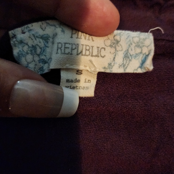 Pink Republic Womens Burgundy Long Sleeve Shirt Small - Picture 3 of 4